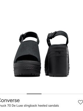 Converse Black Chuck 70 Slingback Platform Heeled Sandals